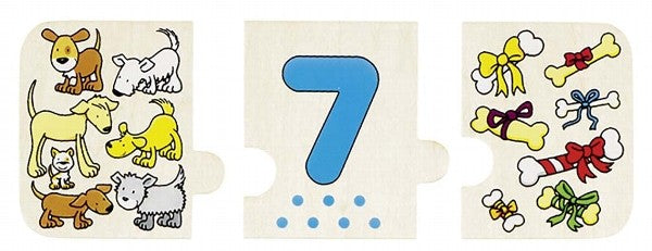 GOKI wooden puzzle - learning numbers 1-10 with counting and matching