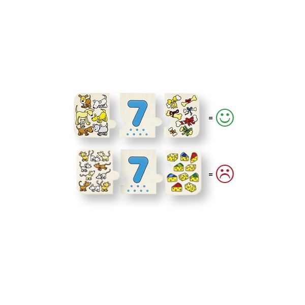 GOKI wooden puzzle - learning numbers 1-10 with counting and matching