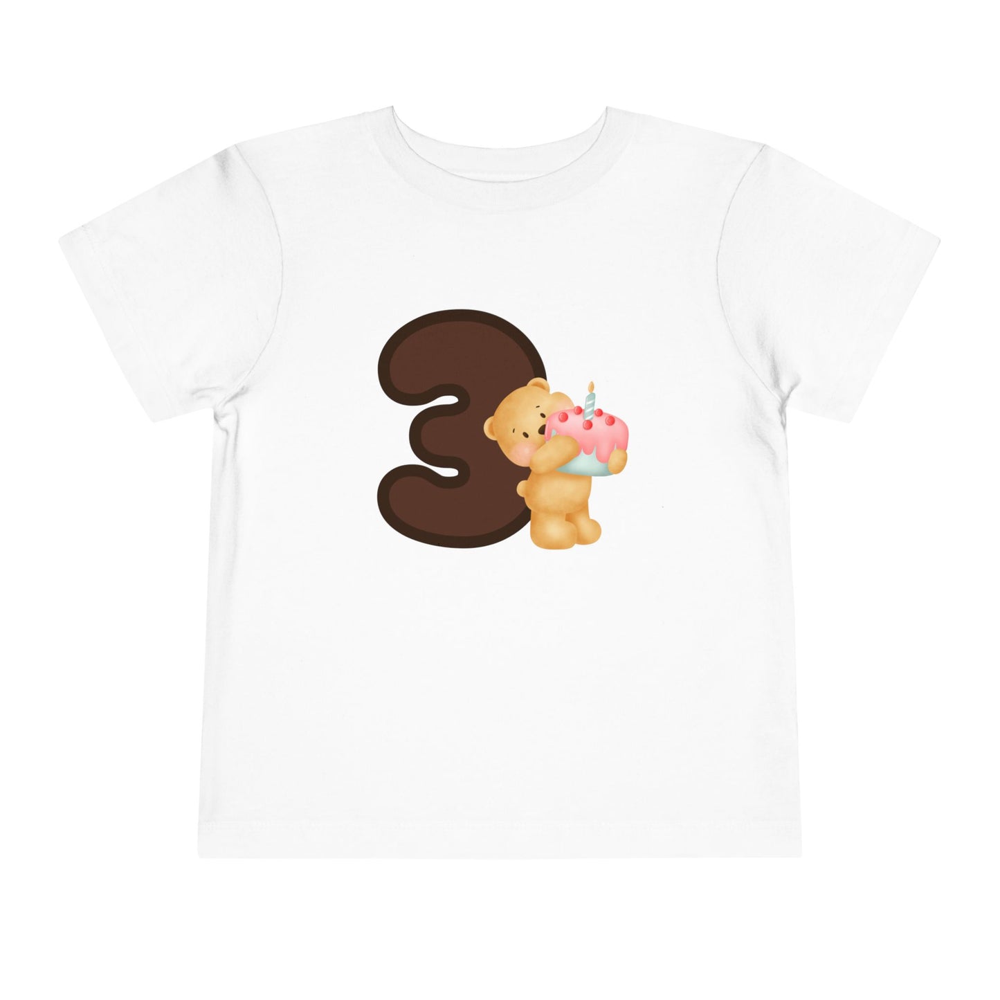 T-shirt for children with “Terrier with Cake – 3rd Birthday” design 