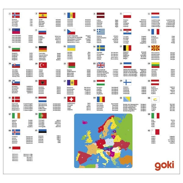 GOKI wooden educational puzzle - Map of Europe