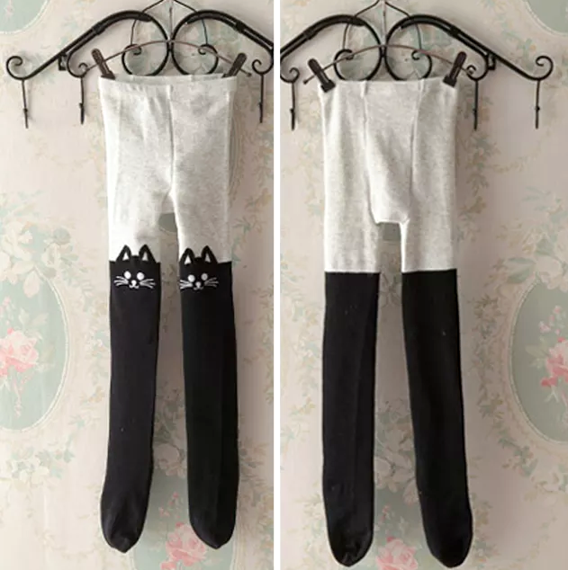 Children's thick tights kitten