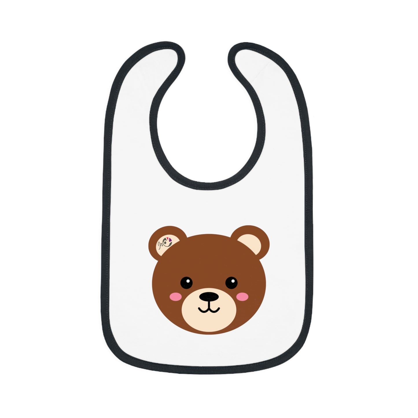 Cute bear baby bib – feeding bib with contrasting border for babies 