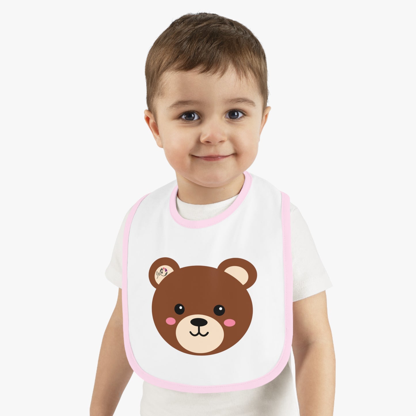 Cute bear baby bib – feeding bib with contrasting border for babies 