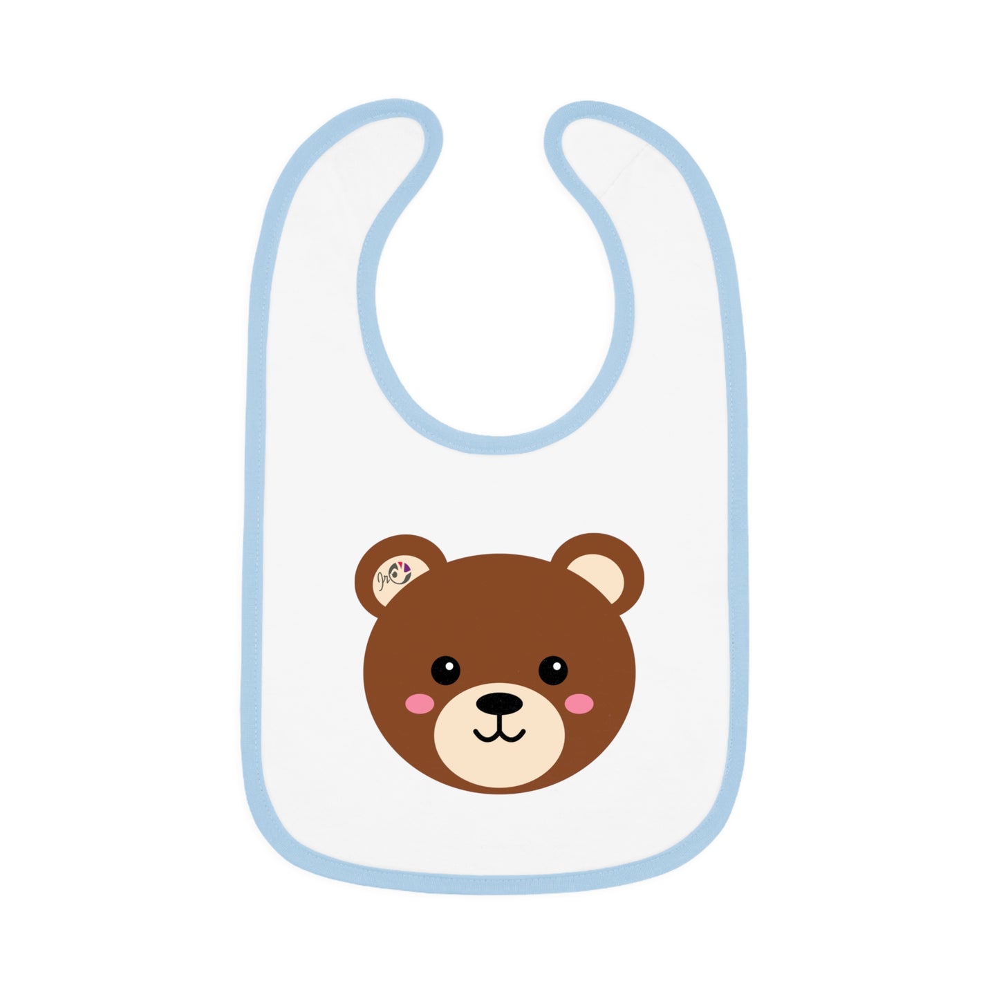 Cute bear baby bib – feeding bib with contrasting border for babies 
