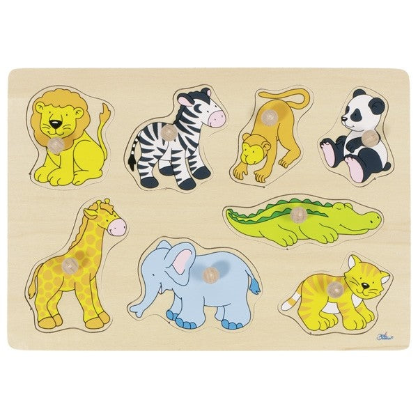 GOKI wooden lift-up puzzle - Zoo inhabitants