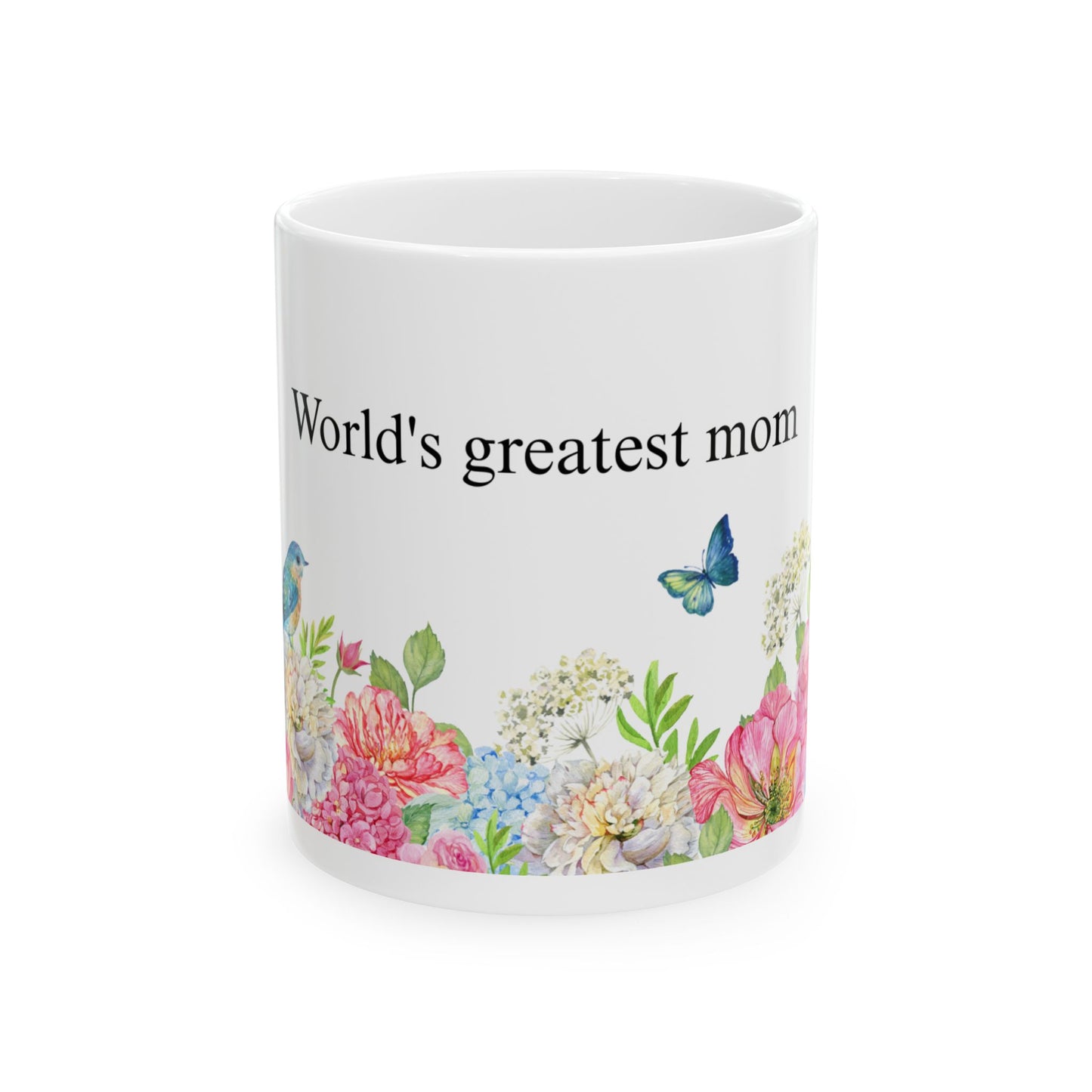World's Greatest Mom flower ceramic mug - a great gift for Mother's Day, birthday or just because! 