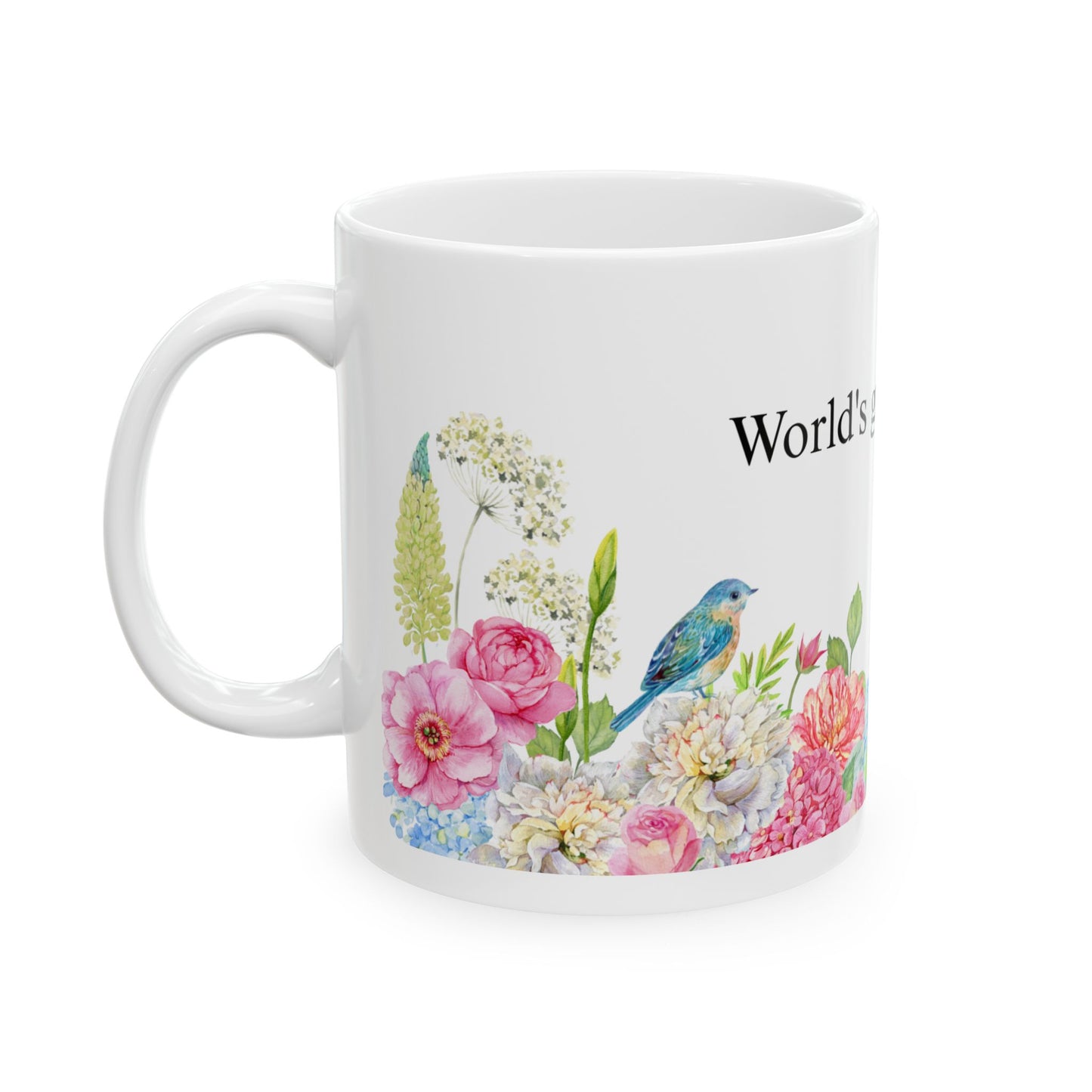 World's Greatest Mom flower ceramic mug - a great gift for Mother's Day, birthday or just because! 