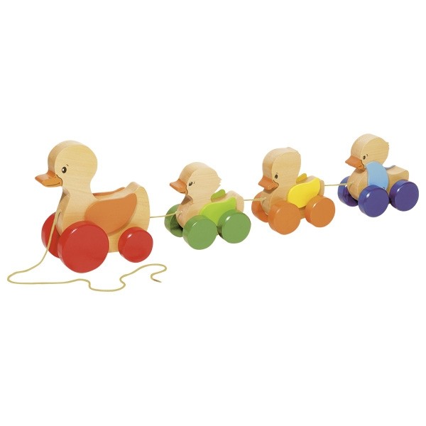 GOKI pull-along wooden toy - duck family