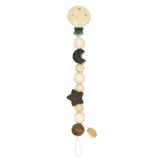 HEIMESS Wooden pacifier holder - unpainted, star, moon